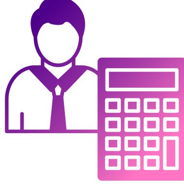 muhasebe hesap makinesi simgesi, düz tasarım