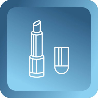 Beyaz arkaplanda mavi ruj simgesi izole edildi. Mavi daire düğmesi. vektör illüstrasyonu