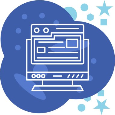 bilgisayar izleme simgesi, vektör illüstrasyonu