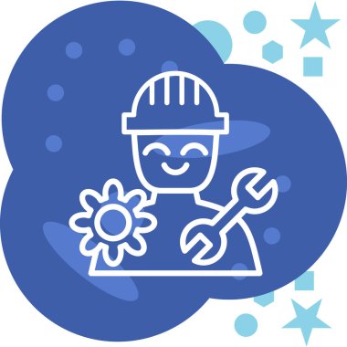 Kasklı bir adamın vektör çizimi