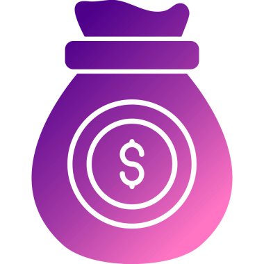 Dolar torba ikonu vektör çizimi tasarımı