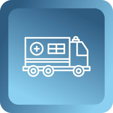 Ambulans arabası. Web simgesi basit tasarım