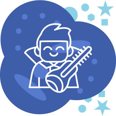 müzisyen simgesi, vektör illüstrasyonu