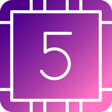 5 numaralı simge mor kare düğmesinde izole edildi