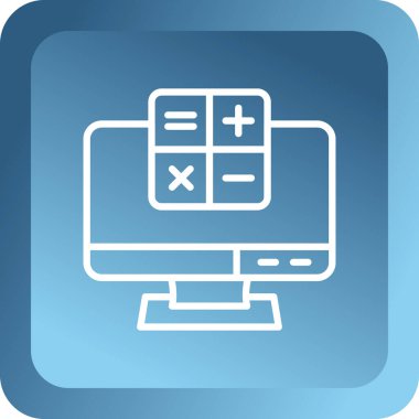 Bir dizüstü bilgisayar simgesinin vektör illüstrasyonu