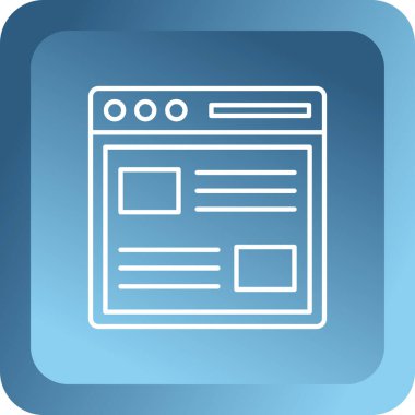 Web sayfası simgesi. Düz vektör çizimi. Web simgesi