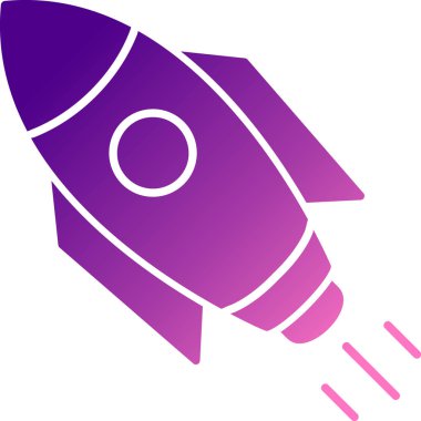 Roket. Web simgesi basit illüstrasyon