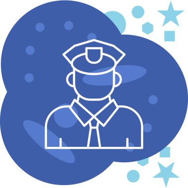 Polis. Web simgesi basit illüstrasyon