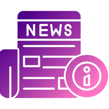 Gazete web simgesi, basit vektör illüstrasyonu