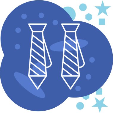 Mavi çizgi kravat simgesi beyaz arkaplanda izole edildi. Kravat ve kravat bezi sembolü. vektör illüstrasyonu