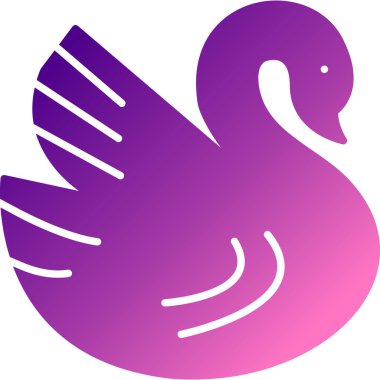 Düz stil olarak hayvan kuş kuğu simgesi