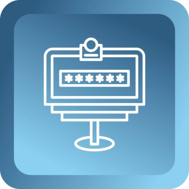 bilgisayar parola simgesi, vektör illüstrasyonu