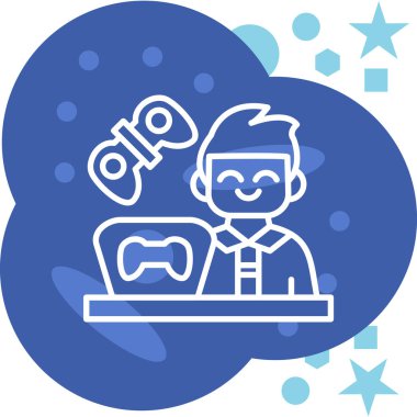 Dizüstü bilgisayarı olan bir adamın vektör çizimi