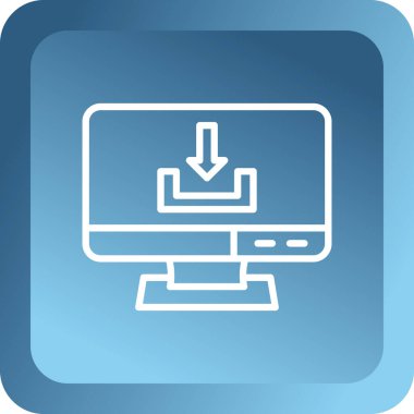 Monitör. Web simgesi basit illüstrasyon