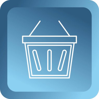 Çöp kutusu simgesi, vektör illüstrasyonu