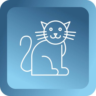 Çizgi Kedisi simgesi beyaz arkaplanda izole edildi. Renkli taslak konsepti. Vektör