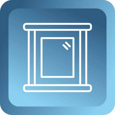 Beyaz arkaplanda mavi çizgi simgesi izole edildi. Amerika Birleşik Devletleri. Mavi kare düğme. vektör illüstrasyonu