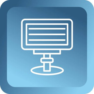 Mavi renk simgesine sahip bilgisayar monitörü