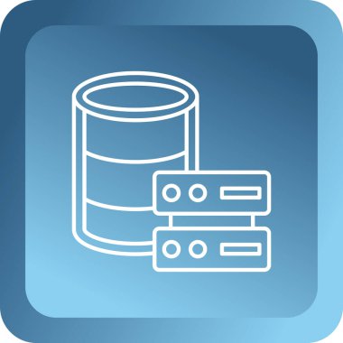 Beyaz arka planda izole edilmiş beyaz varil yağı ikonu. Mavi daire düğmesi. vektör illüstrasyonu