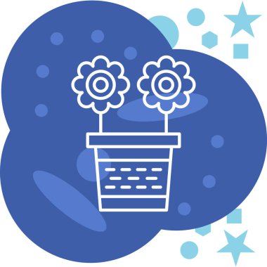 Çiçek. Web simgesi basit illüstrasyon