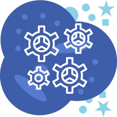 Dişliler. Web simgesi vektör illüstrasyonu