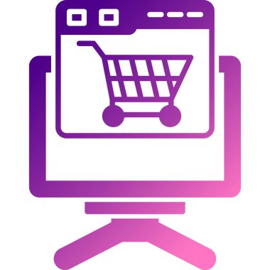 Alışveriş arabası simgesi, vektör illüstrasyonu