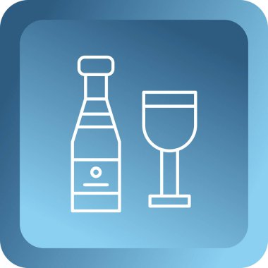 Şampanya simgesi. Vektör çizim