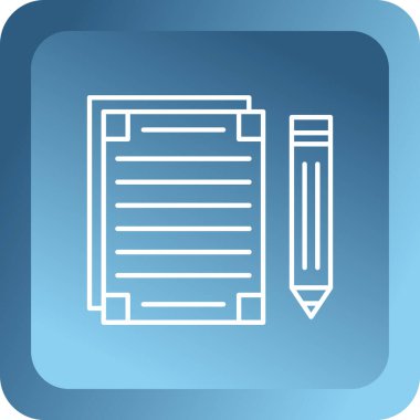 kalem ve kağıt simgesinin vektör illüstrasyonu