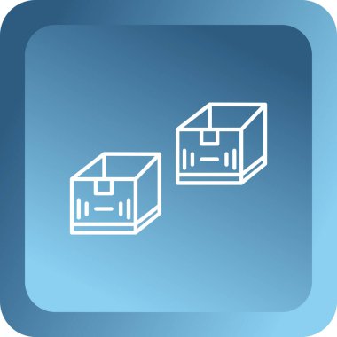 3 boyutlu küp simgesi. düz dizayn.