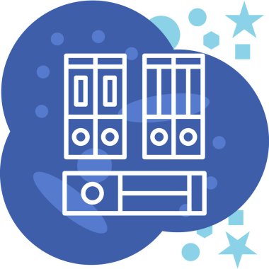 Bulut deposu. Resim, vektör, beyaz arkaplanda.