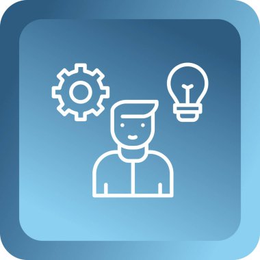 İnsan kafasında teçhizat. Vektör illüstrasyonunun basit tasarım simgesi.