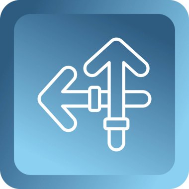 Mavi çizgili el, beyaz arkaplanda izole edilmiş bir simge gördü. Mavi kare düğme. vektör illüstrasyonu