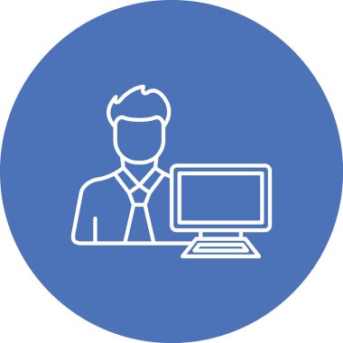 İş adamı. Web simgesi basit illüstrasyon