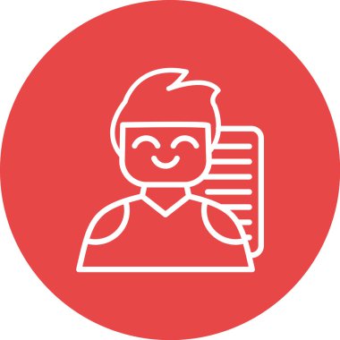 Kağıt simgesi olan insanın vektör illüstrasyonu