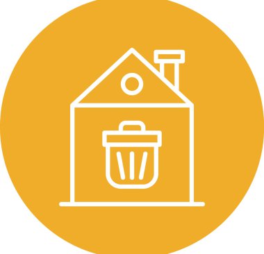 Çöp kutusu simgesi, basit tasarım