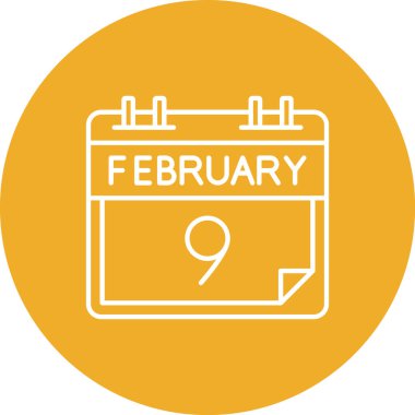 9 Şubat tarihli tek günlük takvim