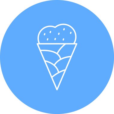 dondurma ikonu, vektör illüstrasyonu