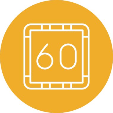 65 derecelik bir ikonun vektör illüstrasyonu