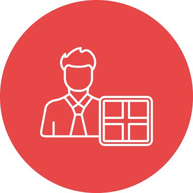 İş ve ofis simgesinin vektör illüstrasyonu