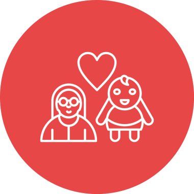 Aşk çifti simgesinin vektör çizimi