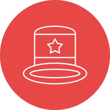 Kırmızı ve beyaz daire simgesinin vektör çizimi