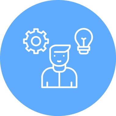 Vites simgesi olan bir adamın vektör çizimi