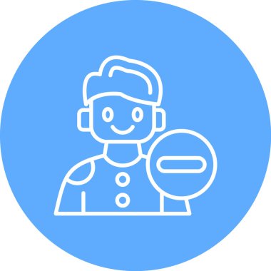 Avatar man simgesi, vektör illüstrasyonu