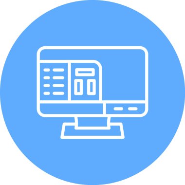 Bilgisayar. Web simgesi basit illüstrasyon