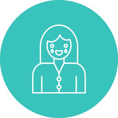 güzel kadın avatar karakter vektör çizim tasarımı