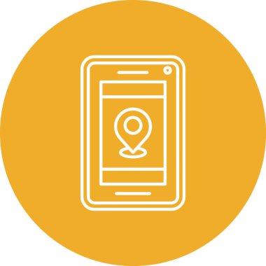 mobile phone with gps icon, vector illustration