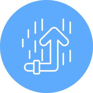 Kemikli bir köpeğin mavi ve beyaz ikonunun vektör çizimi