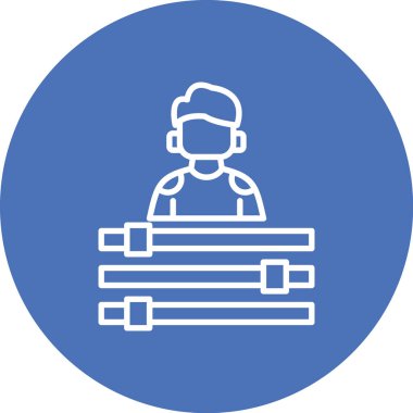 İşçi. Web simgesi basit illüstrasyon