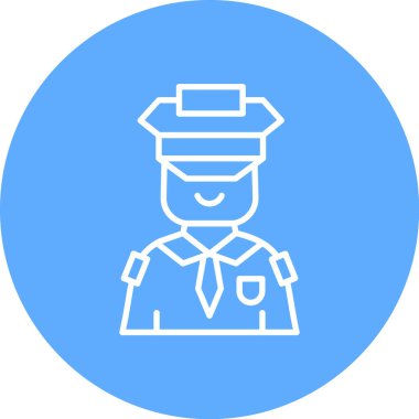 Polis Vektör Satırı Simgesi