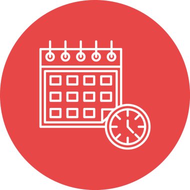 Takvim, saat, tarih simgesi, vektör illüstrasyonu